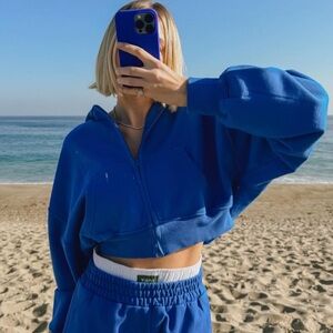 Daily Drills Selfie Set Cropped Zip Hoodie